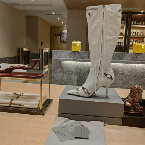 High Quality Luxury Balenciaga Lemon Point Toe Side Zip Tall Boots product detail