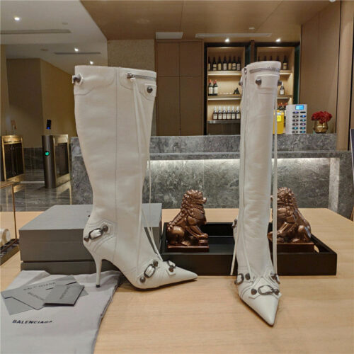 High Quality Luxury Balenciaga Lemon Point Toe Side Zip Tall Boots alternate view