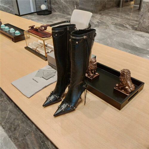 High Quality Luxury Balenciaga Lemon Point Toe Side Zip Tall Boots – Style 11747 alternate view