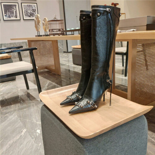 High Quality Luxury Balenciaga Lemon Point Toe Side Zip Tall Boots – Style 11747 product detail