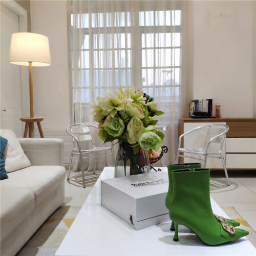 High Quality Luxury Balenciaga New Shape Double B Buckle Flower Toe Ankle Boots – Style 97571 product detail