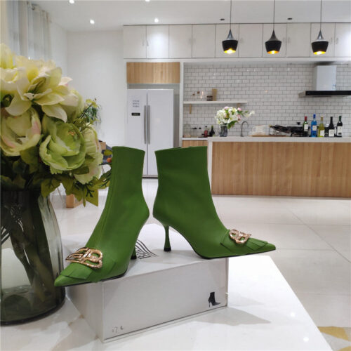 High Quality Luxury Balenciaga New Shape Double B Buckle Flower Toe Ankle Boots – Style 97571 product detail