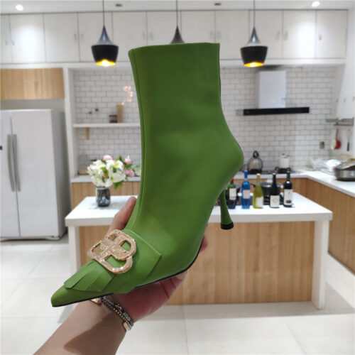 High Quality Luxury Balenciaga New Shape Double B Buckle Flower Toe Ankle Boots – Style 97571 product detail