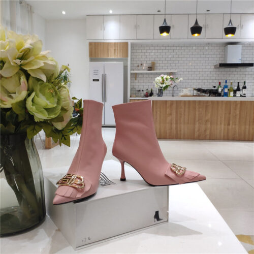High Quality Luxury Balenciaga New Shape Double B Buckle Flower Toe Ankle Boots product detail