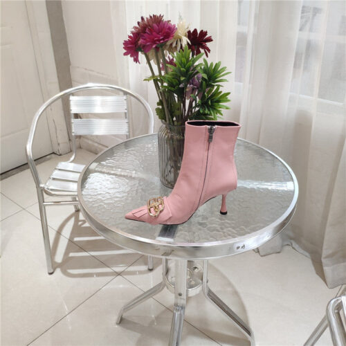 High Quality Luxury Balenciaga New Shape Double B Buckle Flower Toe Ankle Boots product detail