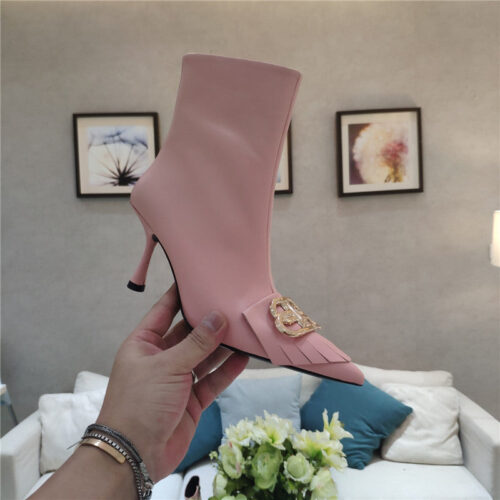 High Quality Luxury Balenciaga New Shape Double B Buckle Flower Toe Ankle Boots alternate view
