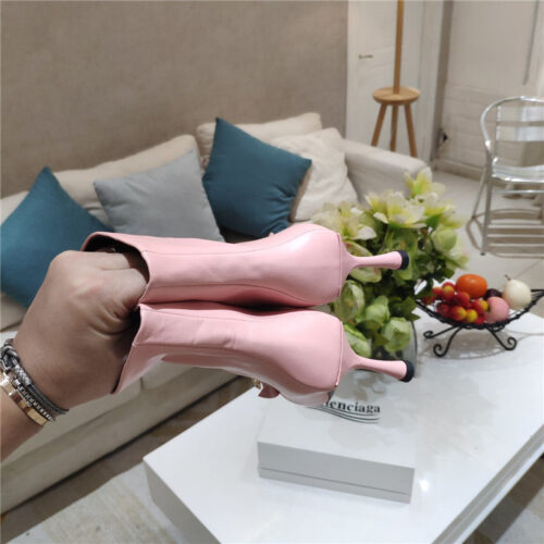 High Quality Luxury Balenciaga New Shape Double B Buckle Flower Toe Ankle Boots product detail