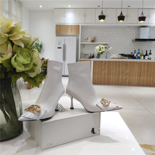 High Quality Luxury Balenciaga New Shape Double B Buckle Flower Toe Ankle Boots – Style 61411 product detail