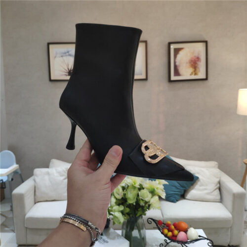 High Quality Luxury Balenciaga New Shape Double B Buckle Flower Toe Ankle Boots – Style 58019 alternate view