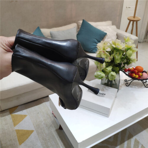 High Quality Luxury Balenciaga New Shape Double B Buckle Flower Toe Ankle Boots – Style 58019 product detail
