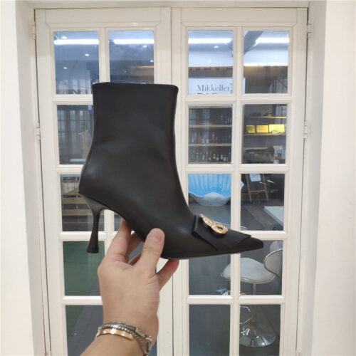 High Quality Luxury Balenciaga New Shape Double B Buckle Flower Toe Ankle Boots – Style 58019 product detail