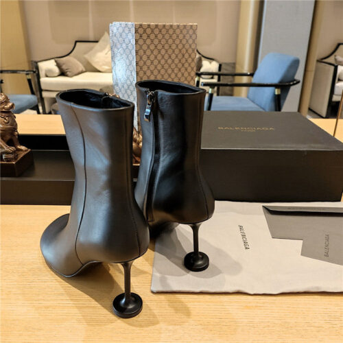 High Quality Luxury Balenciaga Wine Glass Heeled Round Toe Boots product detail