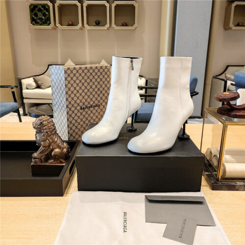 High Quality Luxury Balenciaga Wine Glass Heeled Round Toe Boots – Style 19907 alternate view