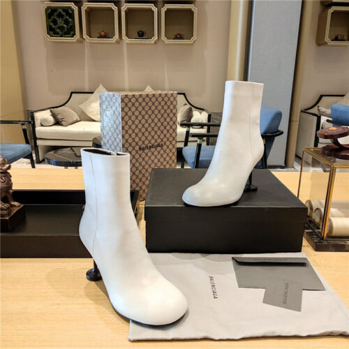 High Quality Luxury Balenciaga Wine Glass Heeled Round Toe Boots – Style 19907 product detail