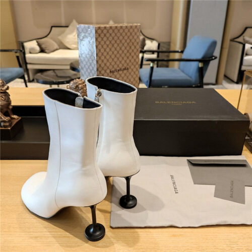 High Quality Luxury Balenciaga Wine Glass Heeled Round Toe Boots – Style 19907 product detail