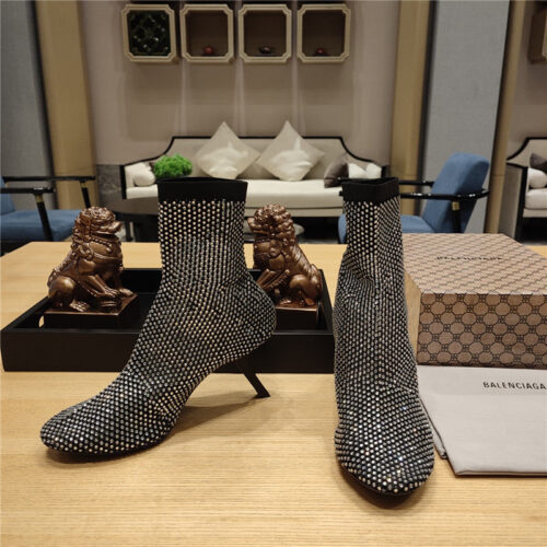 High Quality Luxury Balenciaga’s New 7-Shaped Heel Sock Boots – Style 97859 alternate view