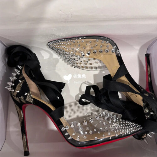 High Quality Luxury Louis Vuitton New Pointed Rivet High Heels – Style 46531 product detail