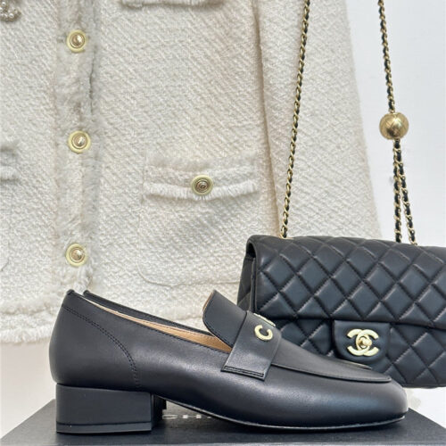 High Quality Luxury Chanel Double C Letter Buckle Square Head Chunky Loafers – Style 48006 product detail
