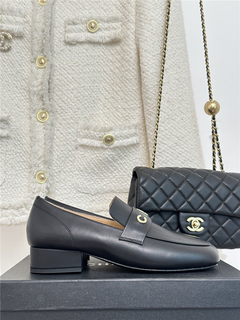 High Quality Luxury Chanel Double C Letter Buckle Square Head Chunky Loafers – Style 48006 product detail
