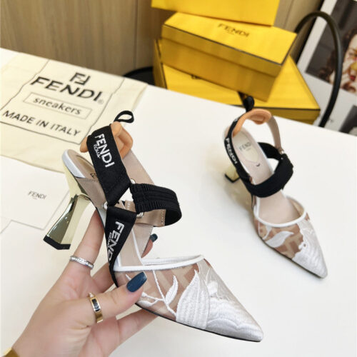 High Quality Luxury Fendi Slingback Hummingbird Pumps alternate view