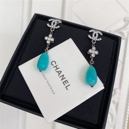 High Quality Luxury Chanel Amazonite Double C Earrings product detail
