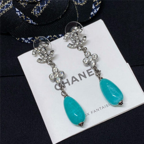 High Quality Luxury Chanel Amazonite Double C Earrings product detail