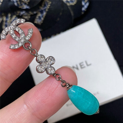 High Quality Luxury Chanel Amazonite Double C Earrings product detail