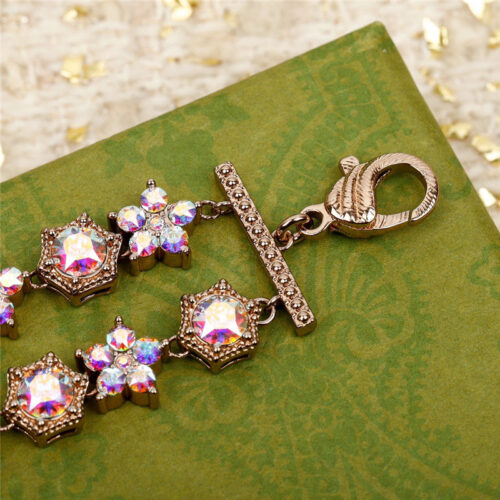 High Quality Luxury Gucci Flower Diamond Double G Necklace Bracelet product detail