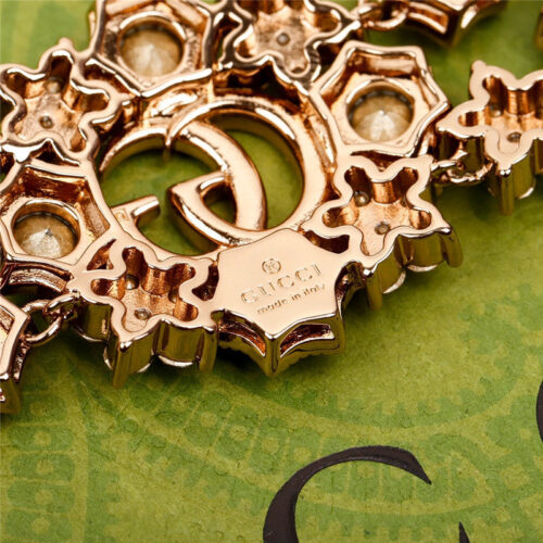 High Quality Luxury Gucci Flower Full Diamond Double G Necklace product detail