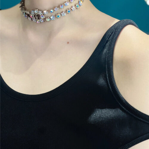High Quality Luxury Gucci Flower Full Diamond Double G Necklace product detail