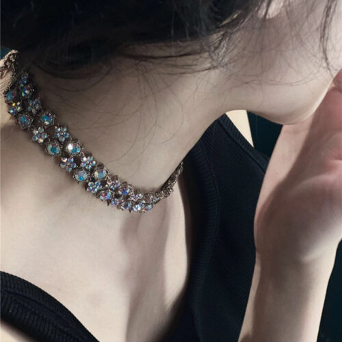 High Quality Luxury Gucci Flower Full Diamond Double G Necklace alternate view