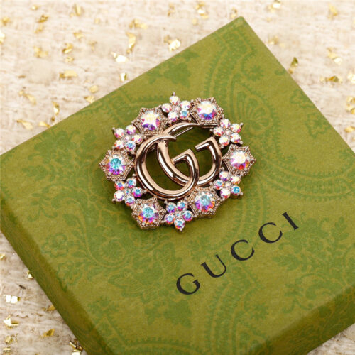 High Quality Luxury Gucci Double G Brooch alternate view