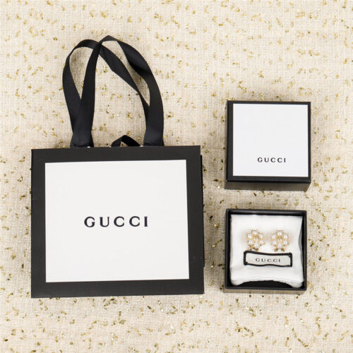 High Quality Luxury Gucci Double G Pearl Ear Clip