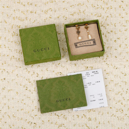 High Quality Luxury Gucci Double G Heterosexual Pearl Earrings