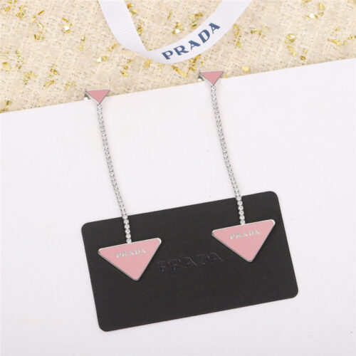 High Quality Luxury Prada Triangle Stud Earrings product detail