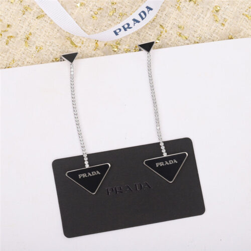 High Quality Luxury Prada Triangle Stud Earrings product detail