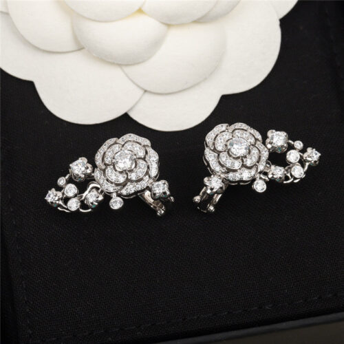 High Quality Luxury Chanel Camellia Earrings alternate view