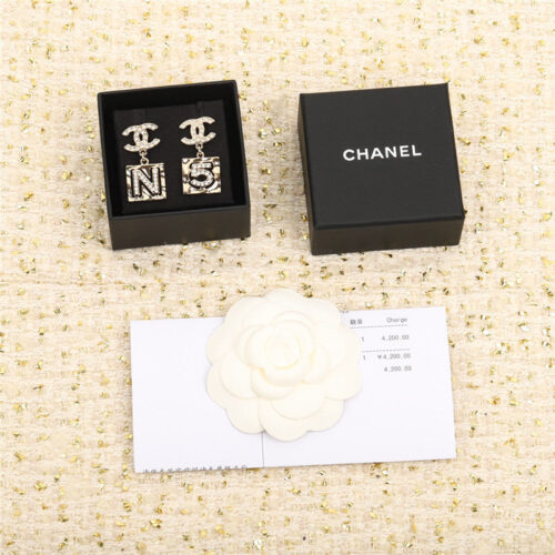 High Quality Luxury Chanel Square Double C Earrings – Style 50475