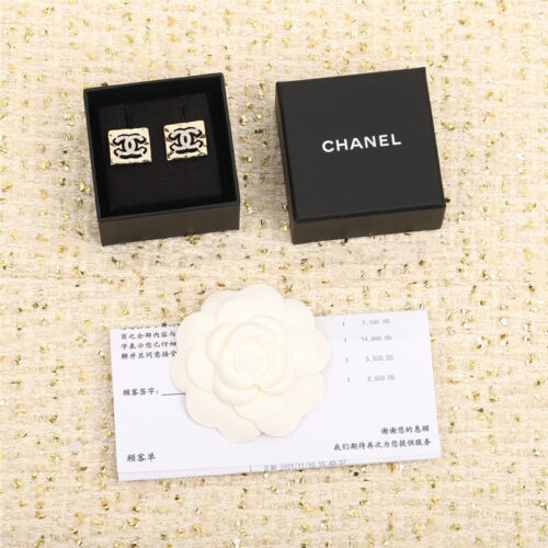 High Quality Luxury Chanel Square Double C Earrings – Style 50477