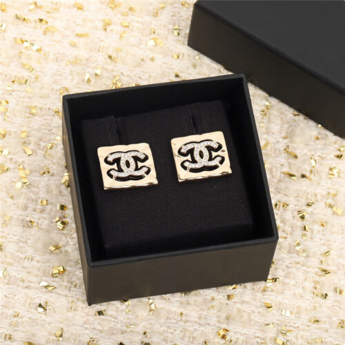 High Quality Luxury Chanel Square Double C Earrings – Style 50477 alternate view