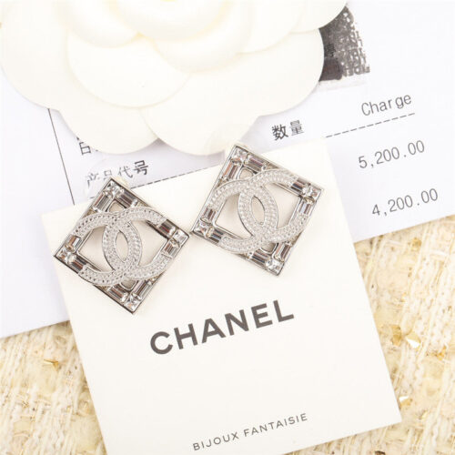 High Quality Luxury Chanel Square Double C Earrings