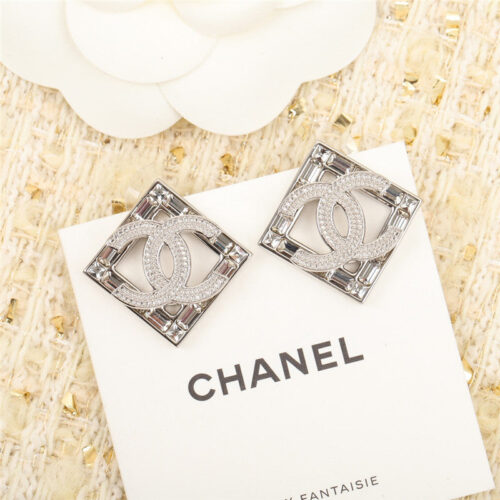 High Quality Luxury Chanel Square Double C Earrings alternate view