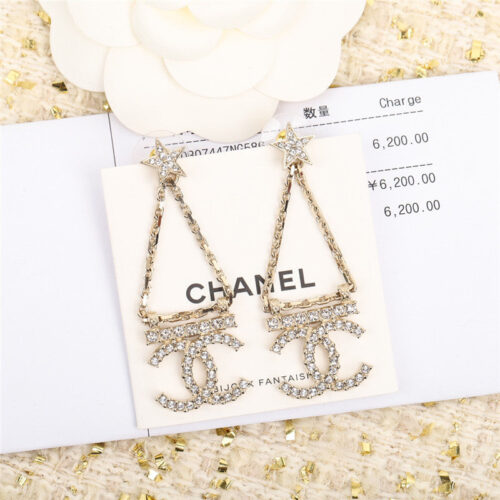High Quality Luxury Chanel Pentagram Double C Earrings product detail