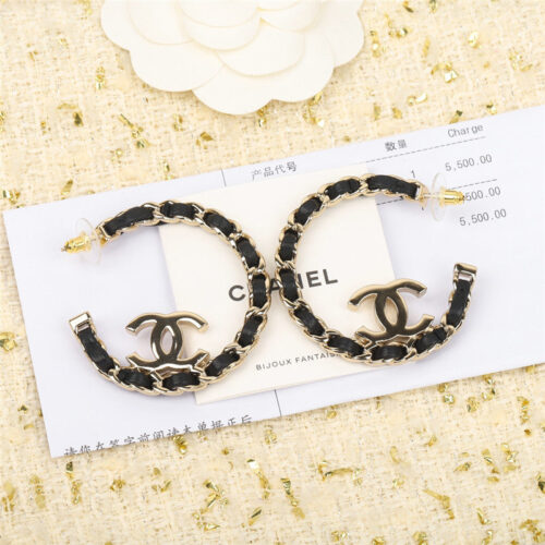 High Quality Luxury Chanel Leather Double C Earrings product detail