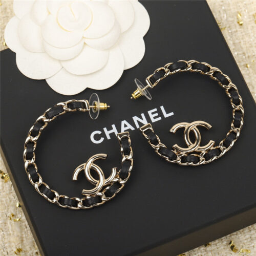 High Quality Luxury Chanel Leather Double C Earrings product detail