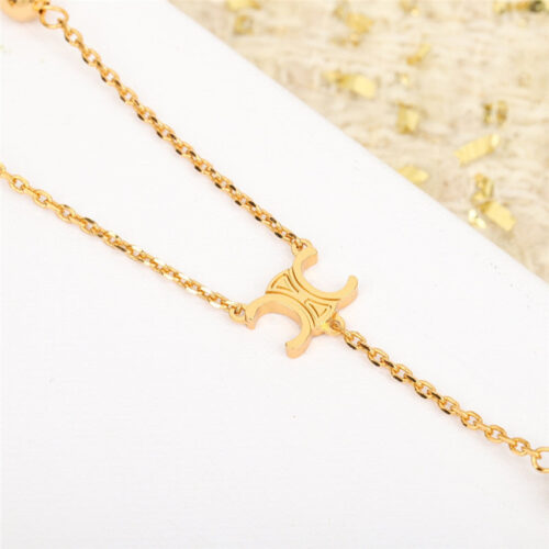 High Quality Luxury Celine Arc De Triomphe Gold Bead Long Chain product detail
