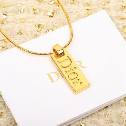 High Quality Luxury Dior Small Gold Bar Necklace product detail