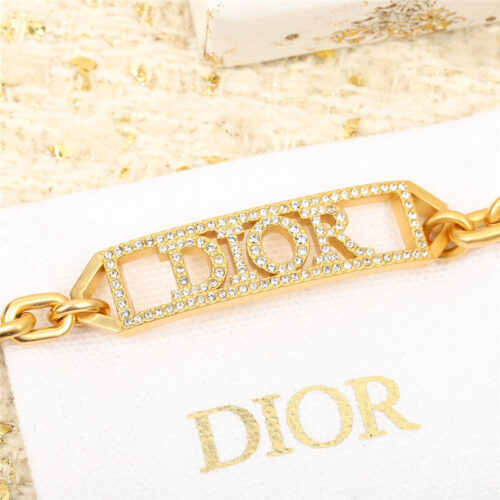 High Quality Luxury Dior Hollow Letter Chunky Bracelet Necklace – Style 50742 product detail