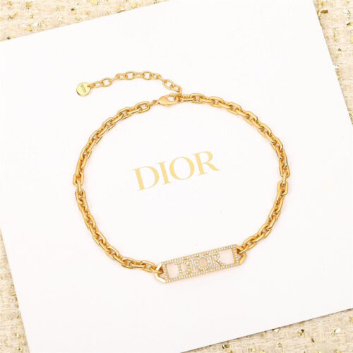 High Quality Luxury Dior Hollow Letter Chunky Bracelet Necklace – Style 50742 alternate view