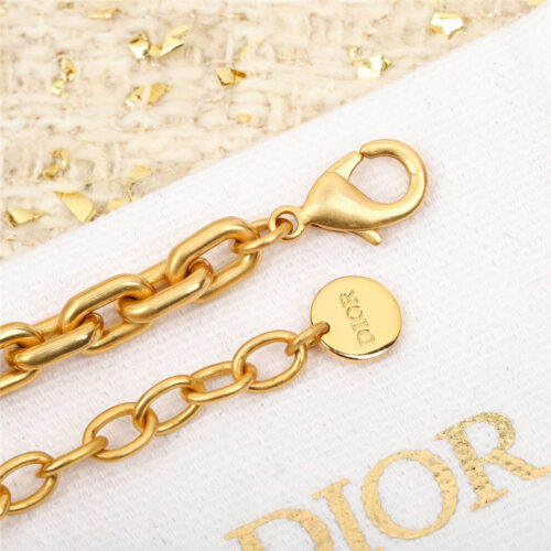 High Quality Luxury Dior Hollow Letter Chunky Bracelet Necklace – Style 50742 product detail